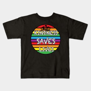 Kindness Saves Lives Rainbow Sunset Kids T-Shirt